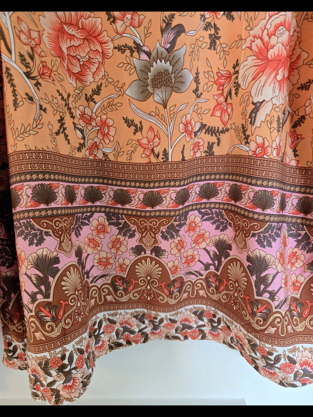 Boho Floral Peasant Blouse - Lantern Sleeves Flowy Hippie Vibe Women's S,M,L,XL - Picture 7 of 9